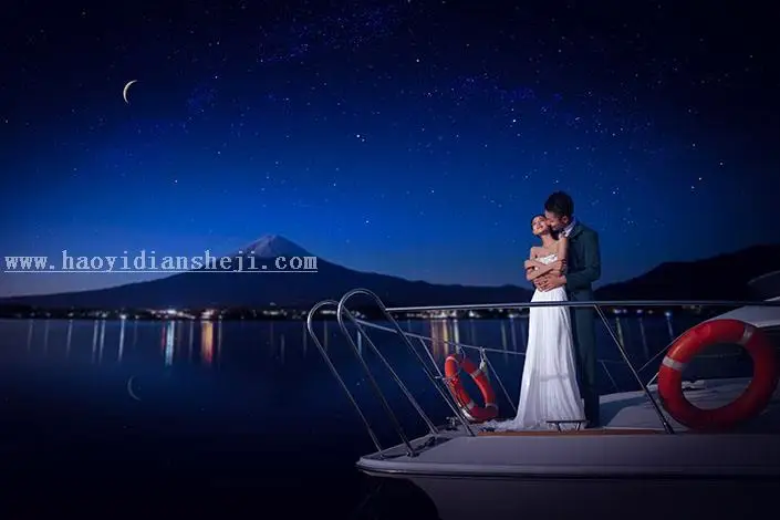 黑夜效果，白天变黑夜婚纱写真视频教程_www.haoyidiansheji.com