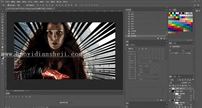 海报设计，用PS制作炫酷形象的美漫海报_www.haoyidiansheji.com