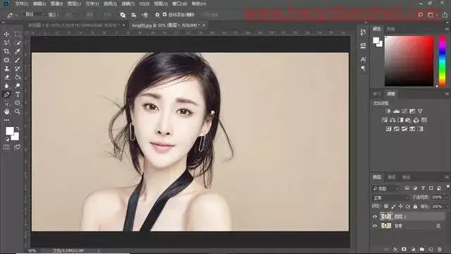 抠发丝，用PS中的蒙版给人物进行快速抠头发_www.haoyidiansheji.com