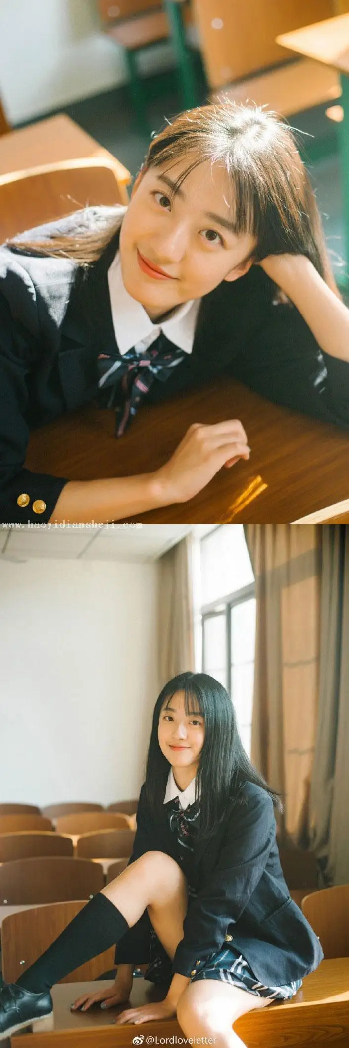 写真照片，通过PS制作清新通透的校园写真制服照片_www.haoyidiansheji.com