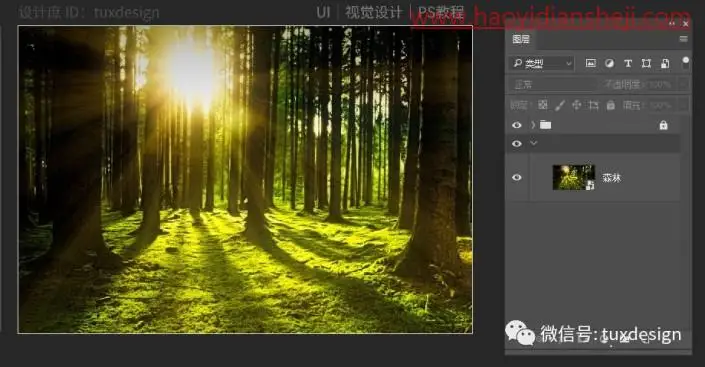 奇幻合成，用PS合成森林中的小精灵_www.haoyidiansheji.com
