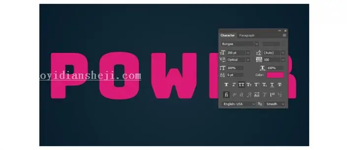 发光字，用PS制作复古发光艺术字_www.haoyidiansheji.com