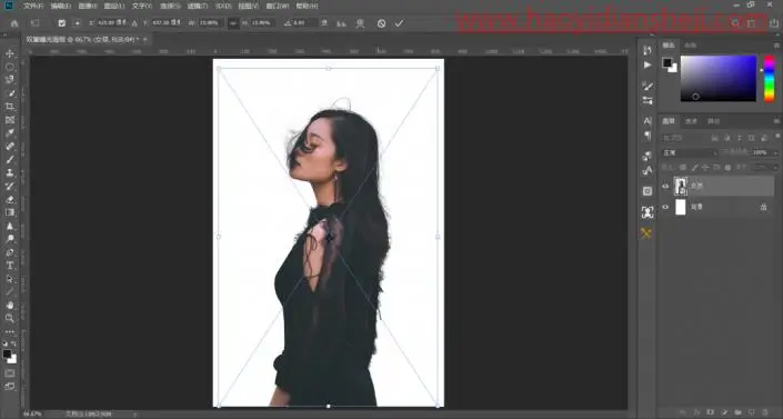 重曝效果，制作简单实用的双重曝光人物照片_www.haoyidiansheji.com