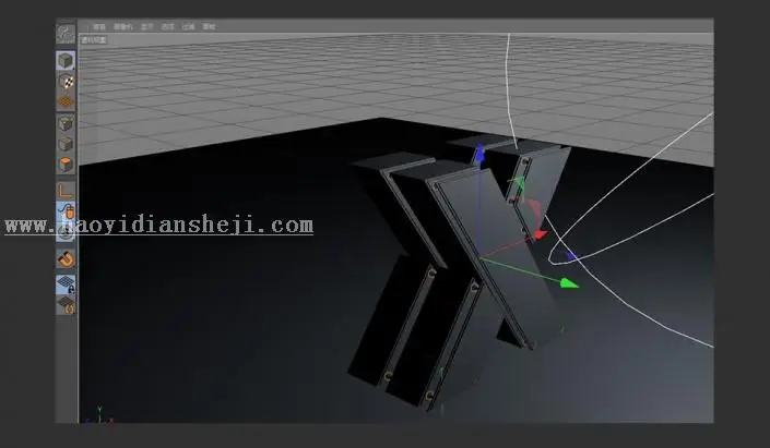 金属字，用C4D制作金属立体挤压字体_www.haoyidiansheji.com