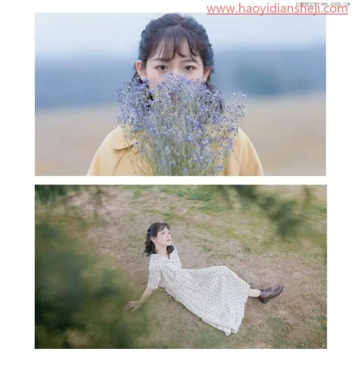 人像后期，把阴天拍摄的人像调出暖色效果_www.haoyidiansheji.com