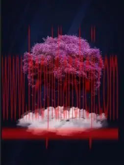 海报制作，用简单的树木打造梦幻紫色海报_www.haoyidiansheji.com