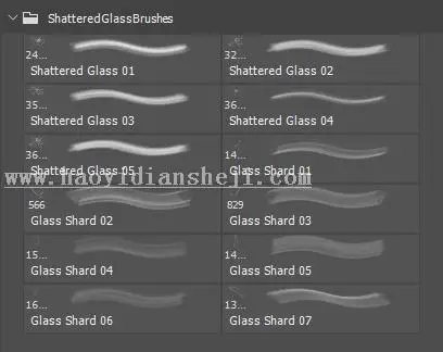 玻璃效果，用PS快速制作逼真的玻璃碎片效果照片_www.haoyidiansheji.com