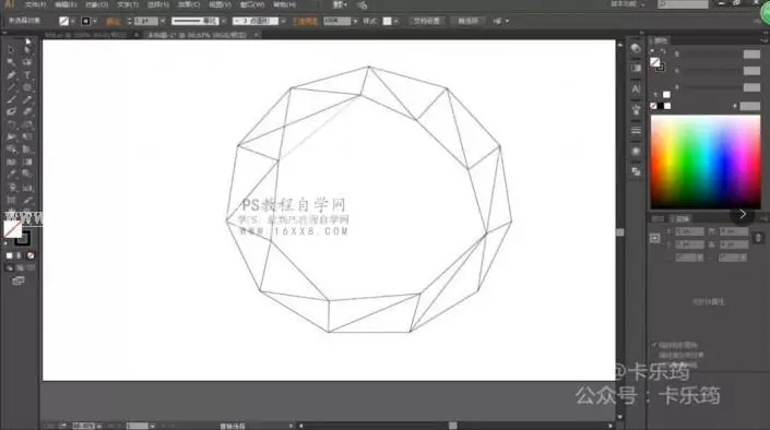 海报设计，用PS结合AI设计一款多边形线条星空海报_www.haoyidiansheji.com