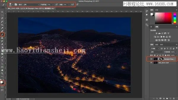 夜景照片，通过PS对夜景照片进行后期修图_www.haoyidiansheji.com