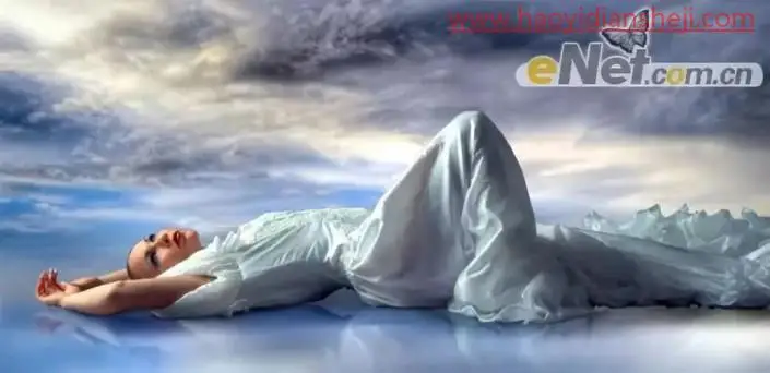 梦幻合成，在ps中合成水中的天鹅与美女的教程_www.haoyidiansheji.com