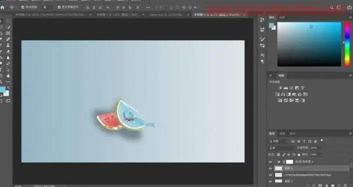 创意合成，合成一种创意的西瓜皮创意效果_www.haoyidiansheji.com