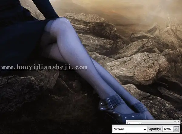 场景合成，合成一个美女在深山的神秘场景_www.haoyidiansheji.com