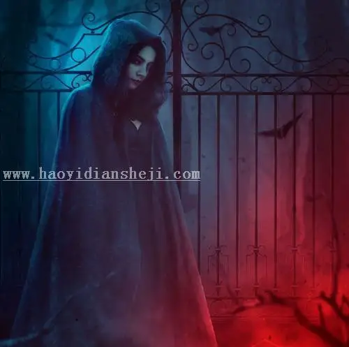 女巫场景，合成恐怖的暗黑女巫场景_www.haoyidiansheji.com
