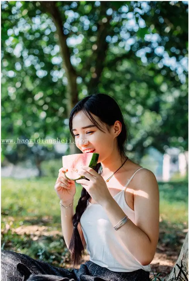 小清新，通过PS把夏日人像调出日系清新通透的色调_www.haoyidiansheji.com