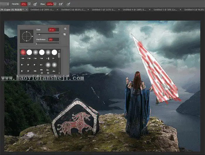 场景合成，在PS里创建一个魔幻瑰丽的场景_www.haoyidiansheji.com