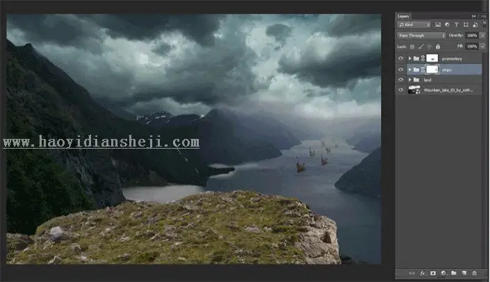 场景合成，在PS里创建一个魔幻瑰丽的场景_www.haoyidiansheji.com