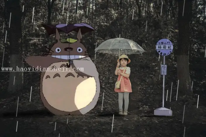 动漫效果，通过PS神还原“宫崎骏”式的动漫真人效果_www.haoyidiansheji.com