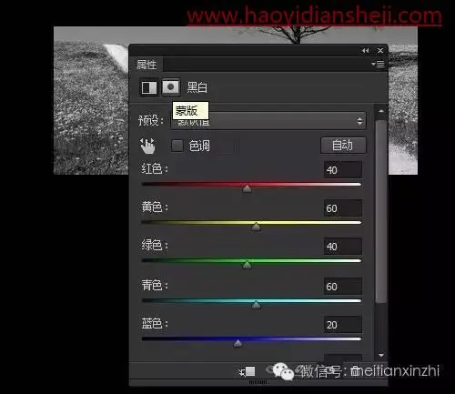 黑白效果，给图片进行局部去色变成黑白_www.haoyidiansheji.com