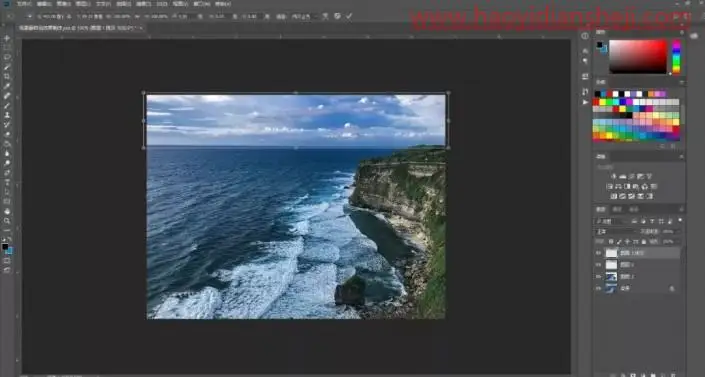 动图制作，把海景照片制作成动态的大海海浪效果_www.haoyidiansheji.com