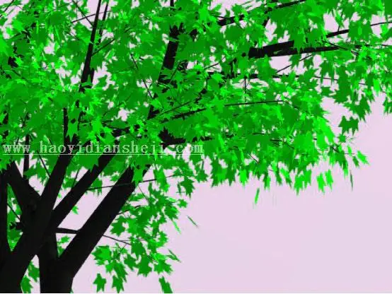 动画教程，秋叶变绿叶的动漫效果_www.haoyidiansheji.com