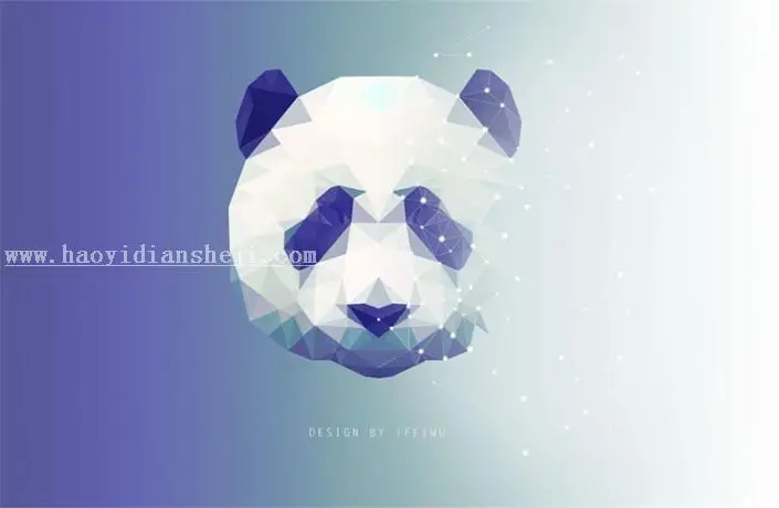 多边形效果，设计多边形熊猫图片_www.haoyidiansheji.com