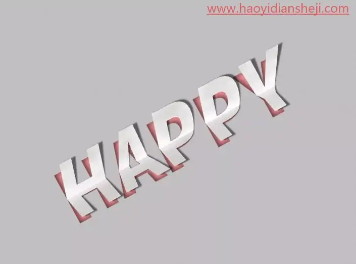 折纸字，在PS中制作3D折纸字_www.haoyidiansheji.com