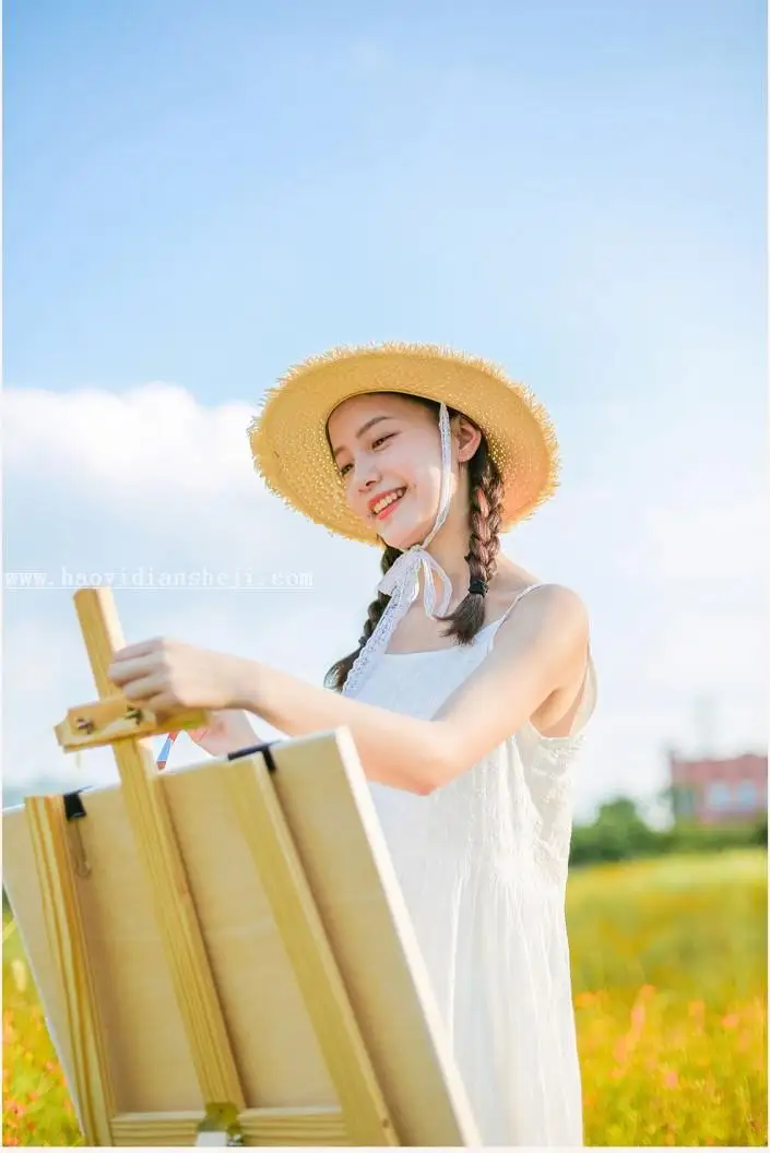 人像后期，通过PS把室外拍摄的人像调出田园少女风格的色调_www.haoyidiansheji.com