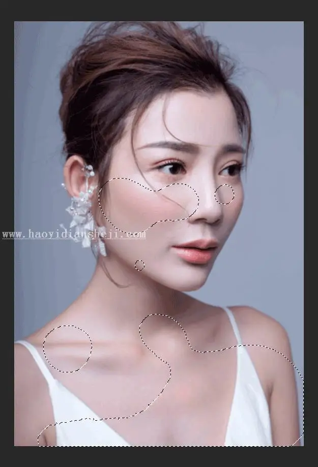 皮肤精修，用PS打造干净透亮的人物妆面造型_www.haoyidiansheji.com