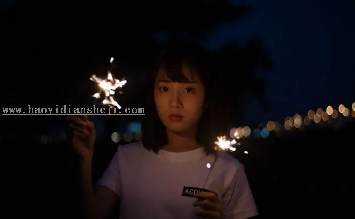 夜景人像，夜景照片调出梦幻亮丽色彩_www.haoyidiansheji.com