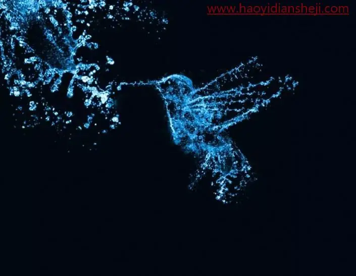 喷溅效果，在PS中制作创意的水溅动物形状照片_www.haoyidiansheji.com