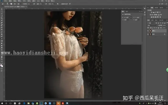 人像后期，用PS营造朦胧复古私房照片_www.haoyidiansheji.com