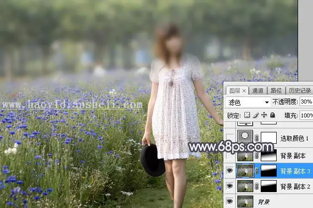 紫色调，调出紫中色梦幻照片效果_www.haoyidiansheji.com