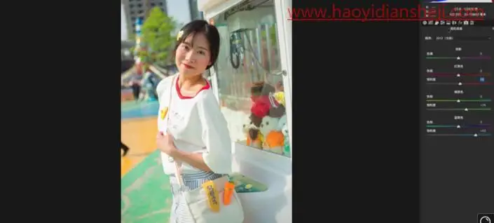 清新人像，给游乐场玩耍的人物打造清新效果照片_www.haoyidiansheji.com