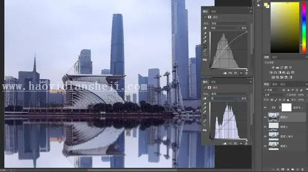 倒影教程，制作水中倒影效果_www.haoyidiansheji.com