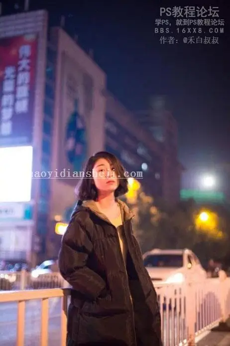 夜景人像，简单处理夜景照片教程_www.haoyidiansheji.com