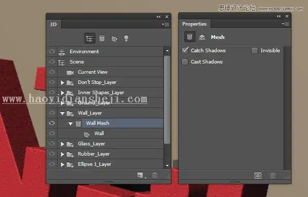 3D字体，通过PS制作红色积木立体文字图片_www.haoyidiansheji.com