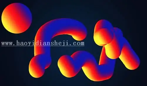 立体字，用PS制作3D效果的芝士色立体字_www.haoyidiansheji.com
