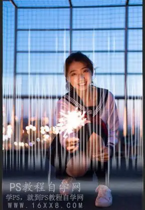 摄影后期，通过PS给夜景拍摄的烟花人像进行调色_www.haoyidiansheji.com