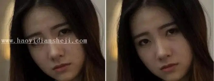 室内人像，室内暖调人像调色教程_www.haoyidiansheji.com