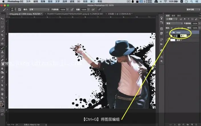 海报设计，用PS制作人物泼墨效果_www.haoyidiansheji.com