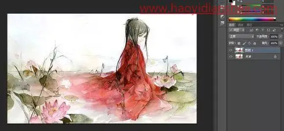 水波效果，制作古风动态水波效果人像_www.haoyidiansheji.com