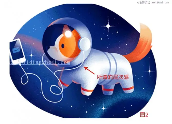 插画制作，制作一款卡通风格的太空狗_www.haoyidiansheji.com