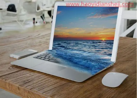 出屏效果，制作逼真的海水和海滩从电脑屏幕溢出的3D画面_www.haoyidiansheji.com