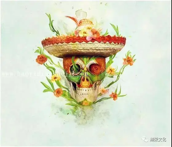 花卉头骨，在PS里创建一个花卉糖头骨的照片_www.haoyidiansheji.com
