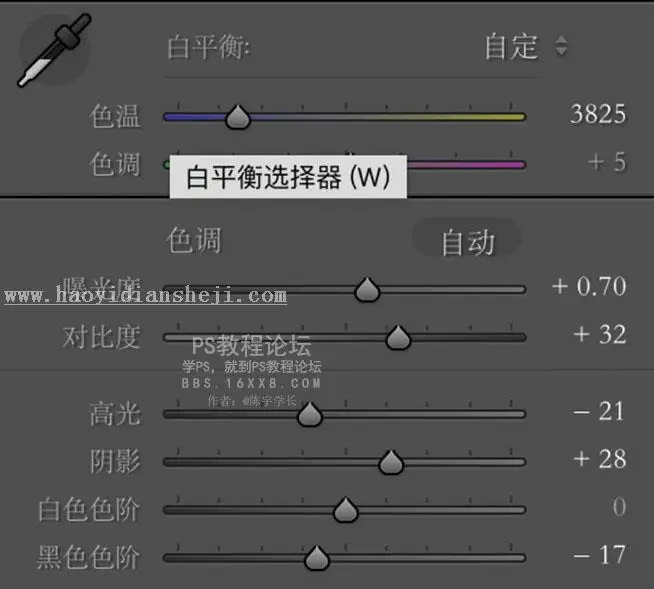 LR调色教程，清新绿白色调的后期教程_www.haoyidiansheji.com