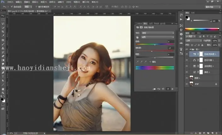 修复曝光，用PS修饰曝光不足的逆光人像_www.haoyidiansheji.com
