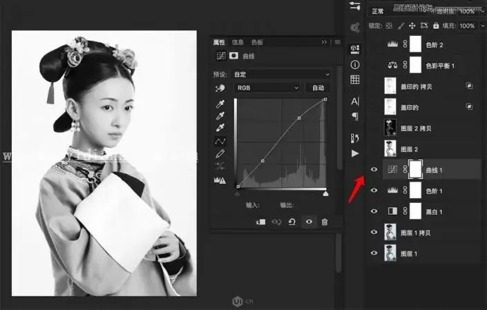 工笔画，把《延禧攻略》中的魏璎珞制作成唯美工笔画效果照片_www.haoyidiansheji.com