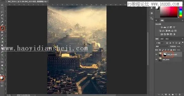 暖色调，通过PS调出有生活气息的村庄照片_www.haoyidiansheji.com