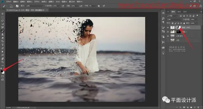 海报制作，用PS制作打散人物的海报_www.haoyidiansheji.com