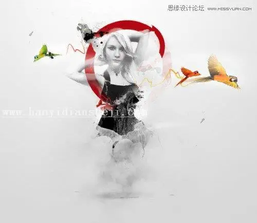 场景合成，通过PS合成抽象风格的艺术插画_www.haoyidiansheji.com
